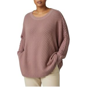 Simply Vera Vera Wang Dusty Rose Sweater with Braided Sleeves Size 2X